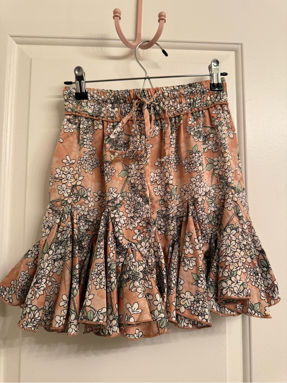 Princess Polly Peach Floral Ruffle Skirt